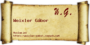 Weixler Gábor névjegykártya