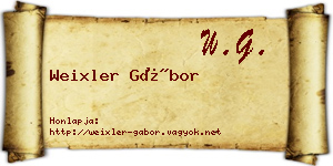 Weixler Gábor névjegykártya